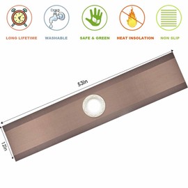 GIVERARE Table Runner, 12x53in Heat-Resistant Woven Vinyl Long Tabletop, Non-Slip Washable PVC Table Runners, Easy to Clean Premium Plastic Dresser Cover for Wedding, Decor, Home, Art (Brown)