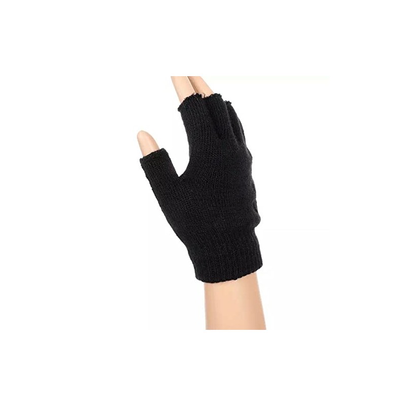 Unisex Fingerless Thermal Fleeced Warm Winter Magic Driving Typing Black