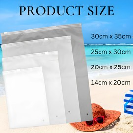 Frosted Zip Lock Bags (20x25) 20 Pack - One Size - Zip Lock Travel Storage Bags - Hospital Bag Organiser Pouches - Travel Bags Organiser for Clothes and Packing - Space Saver Bags