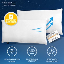 Lileno Home Microfibre Cushion 40 x 80 cm Premium (450 g Filling) Set of 6 Washable up to 95 Degrees with Zip – Pillow 40 x 80 cm as Cushion Filling for Bed – Decorative Sofa Cushion