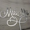 Decoración para tarta con texto en inglés «Mr and Mrs»