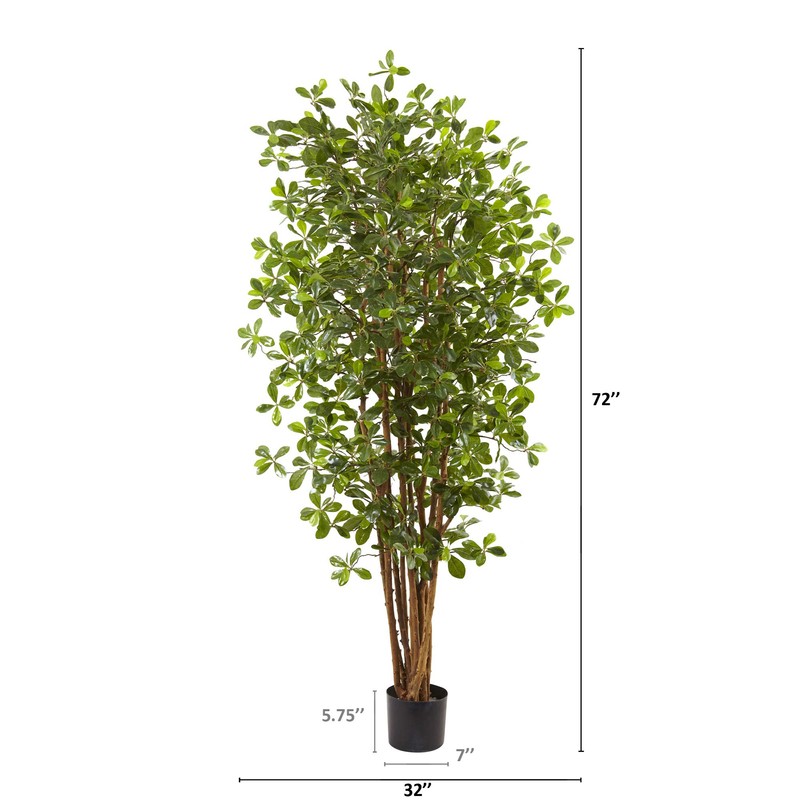 Nearly Natural Olive Silk Tree, 6', Black