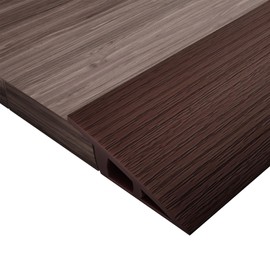 Threshold Floor Transition Strip 3.3ft, Double Sided Self-Adhesive PVC Floor Transition Strip, Doorway Threshold Ramp (Black Wood Grain, 2" Wide x 0.4" Height x 3.3'Long)