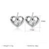 ALRNBY Silver Heart Earrings with Sparkling Cubic Zirconia Dainty Stud