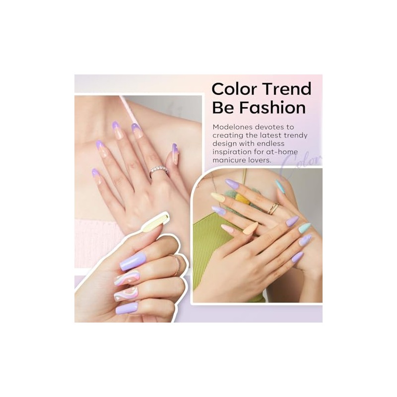 modelones- Esmalte de uñas en gel morado, 15 ml, esmalte