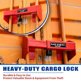 NAKANEKO Container Locks, Heavy Duty Cargo Lock, Container Door Locks, Semi Trailer Door Lock, Semi Truck,Anti-Theft, Rust-Proof,Cargo Security, Bolt Cutter Resistant,Key Lock, Mechanical