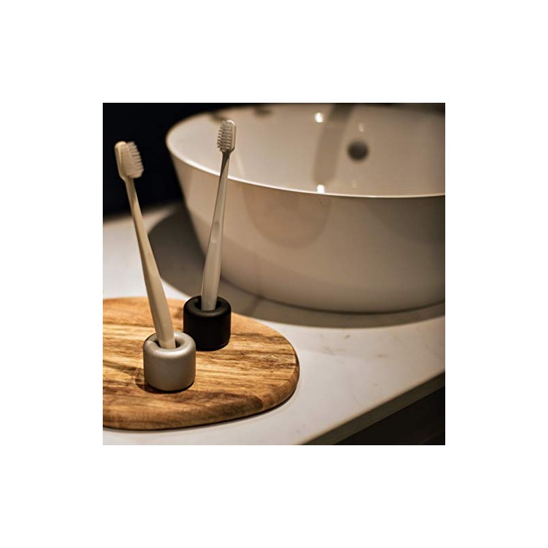 Mudai Aluminium Toothbrush Holder Stand, Pack of 2 (Satin Silver)