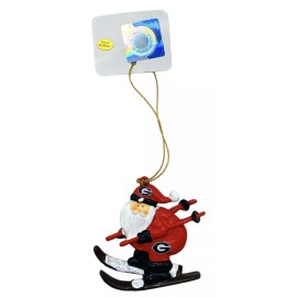 Georgia Bulldogs Ski Santa Ornament-NWT