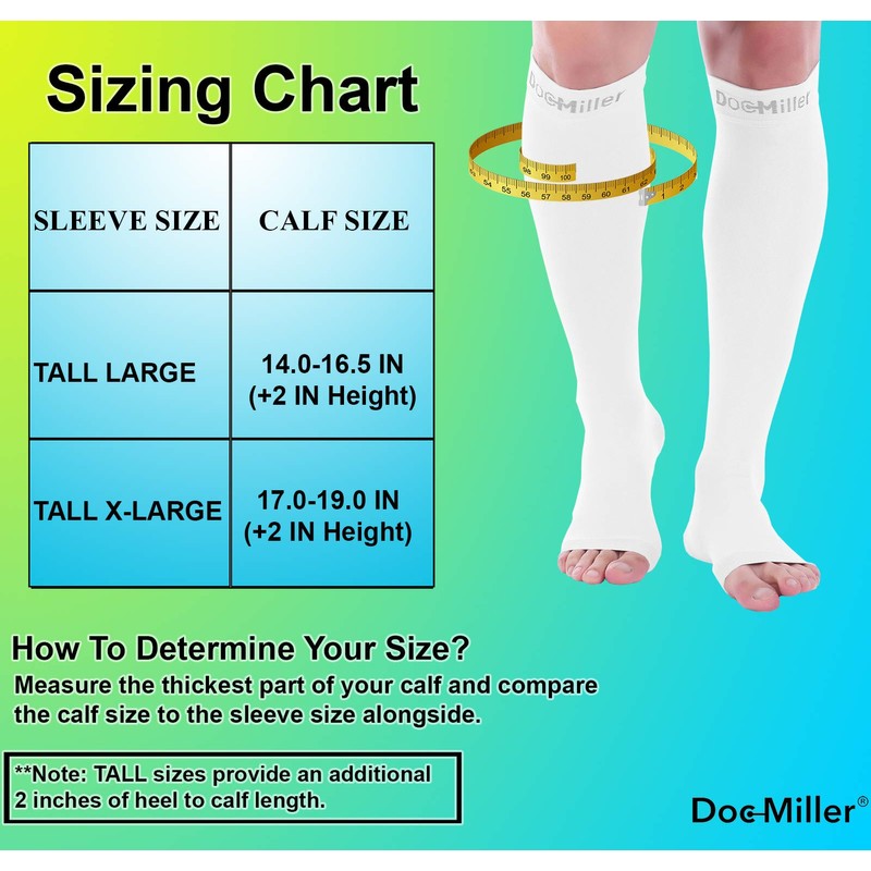Doc Miller Calcetines de Compresión de Punta Abierta (1 par)