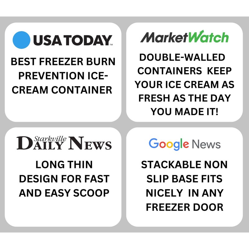 Ice Cream containers for homemade ice cream, Reusable Storage Freezer