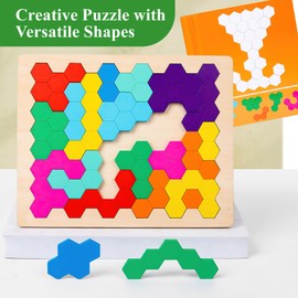 WODI Wooden Puzzles for Kids Montessori Toys for 3+ Year Old Pattern Blocks Brain Games Educational Toys Preschool Toys Kids Gifts
