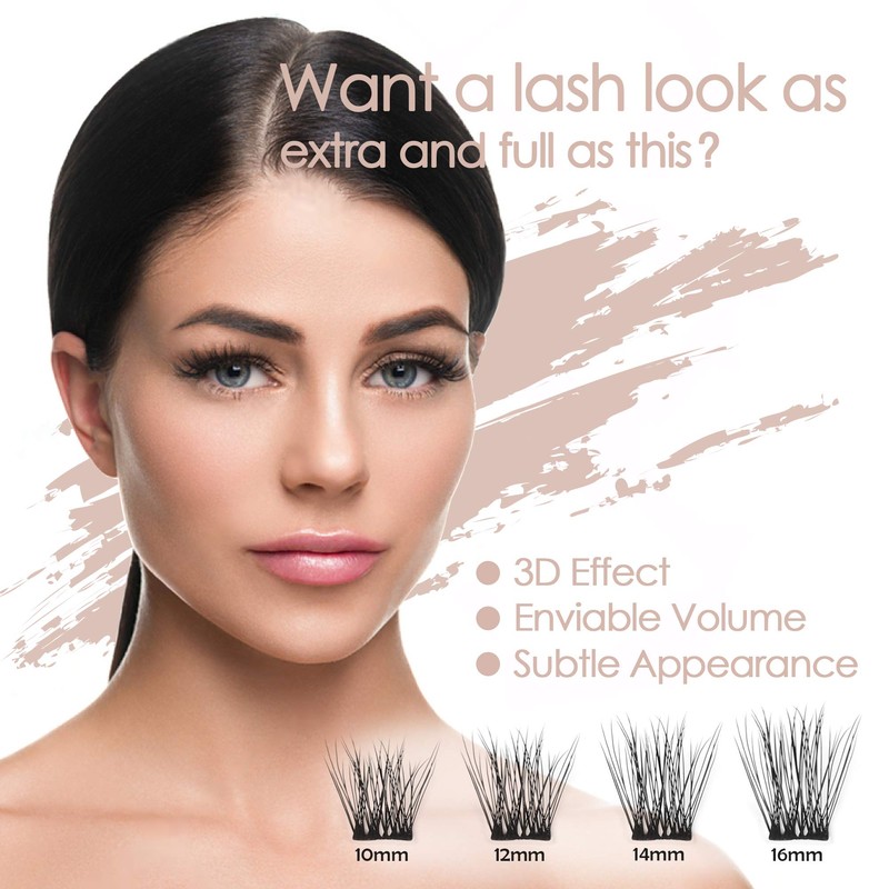DIY Eyelash Extension, 3D Effect Glue Bonded Band Individual Lash