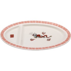Alta AR0604435 Omachido Gyoza Plate, 9.4 x 5.6 inches (24 x 14.2 cm), Dragon