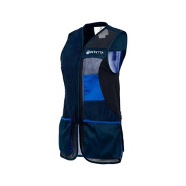 Beretta Women's Uniform Pro 20.20 Micro Lightweight Breathable Meshed Cotton Shooting Vest, Blue Total Eclipse/Blue Royal, Medium