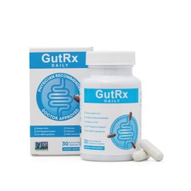 GutRx Daily Probiotics for Women & Men with Bifidobacterium Longum & Prebiotics for Gut Health, Gluten Free Probiotics for Digestive Health – 61 Billion CFU, 30 Ct Enteric Coated Capsules