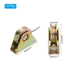 PATIKIL 2.5" V Groove Caster, 4 Pack V-Type Groove Wheel V Groove Pulley Sliding Gate Wheels for Driveway Gate Industrial Machines V Track Rail, Loading Capacity 551 Lbs