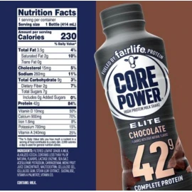 Fairlife Core Power Elite 14 fl. oz Chocolate Protein Shake - 8 Pack kosher