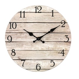 jomparis Silent Non-Ticking Wooden Decorative Round Wall Clock Vintage Rustic Country Tuscan Style Wooden Home Decor Round Wall Clock (10 Inch )