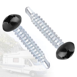 RV Screws Black Pan Head Screw 8 X 1 for Metal Quad Drive Self Tapping Drill Screws RV Interior and Exterior Screws, Enclosed Trailer Screws - 100 Pcs