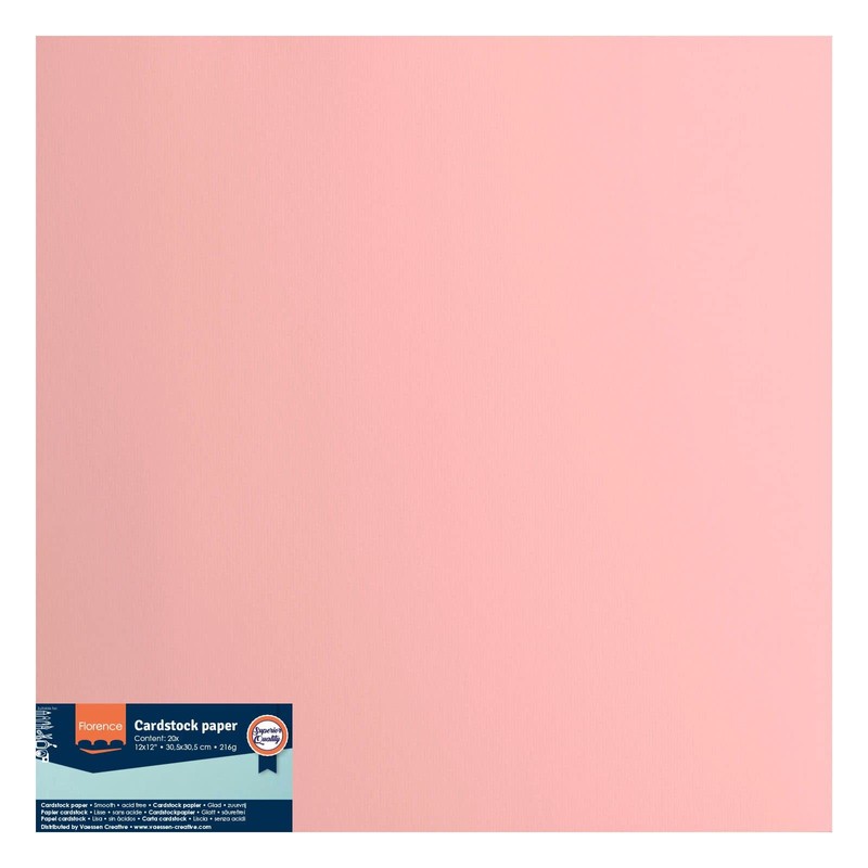 Vaessen Creative Florence Cardstock Paper Pink 216gsm Square 12" x