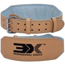 3X Sports Weight Lifting Belt for Fitness Gym Adjustable Leather Belt, 4" 6" Padded Lumbar Back Support, Training Belt Great for Bodybuilding, Powerlifting, Deadlifts Men Workout, Fitness Squats