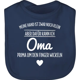 Shirtracer - Baby Bib - Sayings - Wrap Grandma Around Your Finger, 1 Navy Blue