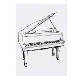 'Grand Piano' Temporary Tattoo - Water Resistant, Skin-Safe, Non-Toxic Transfer (TO00075157)