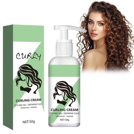Hppsctink Curl Hair Defining Cream, 50g Creme zur Definition von Locken, Volumenspendende Creme für Lockiges Haar, Feuchtigkeitsspendend Flauschig Langanhaltender Halt, stärken,shampoos