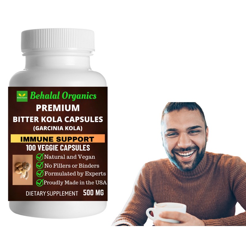 Behalal Organics Bitter kola 500mg Vegan Capsules 100 Count