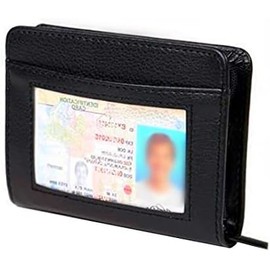 Men's Zipper Wallet with 36 Card Slots - RFID Blocking Genuine Leather Credit Card Holder, Slim Pocket Organizer with ID Window, Secure Lock Wallet for Men & Women