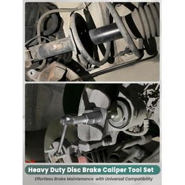 Punmew Brake Caliper Compression Tool 24-Piece Heavy Duty Disc Brake Piston Caliper Compressor Rewind Tool Set with C Hanger