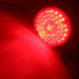 HEHEMM 7 Inch 53 LED Round Truck Trailer Truck Rear Brake Light Red 12 V