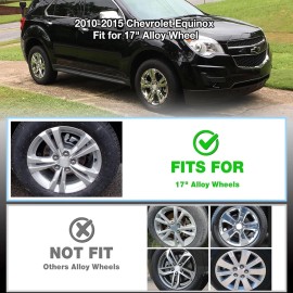 Unbranded 4 BLACK 17" Wheel Skins fit 2010-2017 EQUINOX Hub Caps Aluminum Rim Full Covers