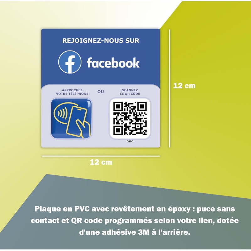 NFC and QR Code Sign 12 x 12 cm -