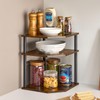 Huukhuom Wooden 3-Tier Corner Shelf, Kitchen Countertop Organizer Counter Stand