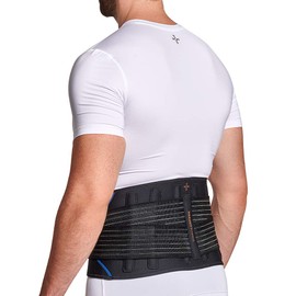 Tommie Copper Pro-Grade Adjustable Support Back Brace and Posture Corrector, Breathable Flex Stability Straps for Lumbar Support, Posture & Muscle Support - Unisex, Black - XX-Large/3X-Large