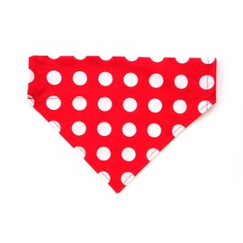 Valentines Day Lipstick Red White Polka Dot Rockability Dog Bandana Dogwear Petwear No Tie Slip On Neckwear