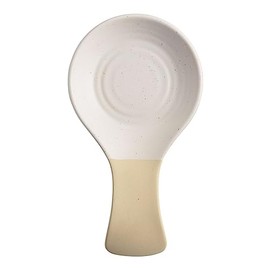 Tipton Ceramic Spoon Rest Spoon Holder for Stove Top - Cute Spoon Rest w/Speckled Finish Edge for Cooking & Coffee Bar - Stove Spoon Holder for Utensils - Modern Kitchen Decor in 2 Tone Design