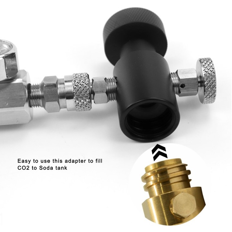 G1/2-14 CO2 Refill Adapter Connector Black Soda ASA Release Valve