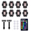 8PCS Wireless LED Strobe Lights with Remote Control,8 Colors Waterproof