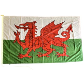 NWFlags Wales Flag 150gsm Nylon Rope & Toggle 5ft x 3ft for Professional Flagpole