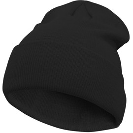VIAUMBR Beanie Hat Winter Hat Men Women Knitted Hat Winter Hat Beanie Hat Sports Hat Knitted Cuffs Thermal Soft Breathable Classic Unisex V048 Black, 48 black
