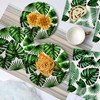WODJR 80Pcs Palm Leaves Tableware Tropical Party Decoration Palm Leaf