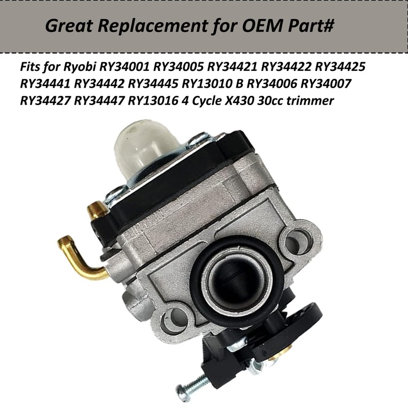 Tormudaca Carburetor for Ryobi 4 Cycle S430 X430 30cc