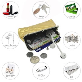mciskin 4 Stück glänzend Münzbörsen mit Schließe Kisslock Change Pouch Kleine Münze Brieftasche Geschenk für Frauen Mädchen 4.7" L X 3.5" H