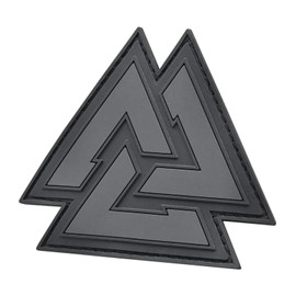 LEGEEON Blackout Valknut Viking Rune Norse Odin Morale PVC 3D Rubber Touch Fastener Patch
