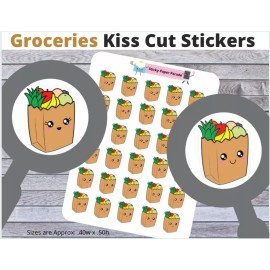 Homemade Grocery Shopping Planner Stickers #53 / Kawaii Planner Stickers  /