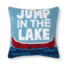 C&F Home Jump in The Lake Hooked Throw Pillow 18" x 18" Decorative Accent Covers for Couch and Bed 18" x 18" Blue