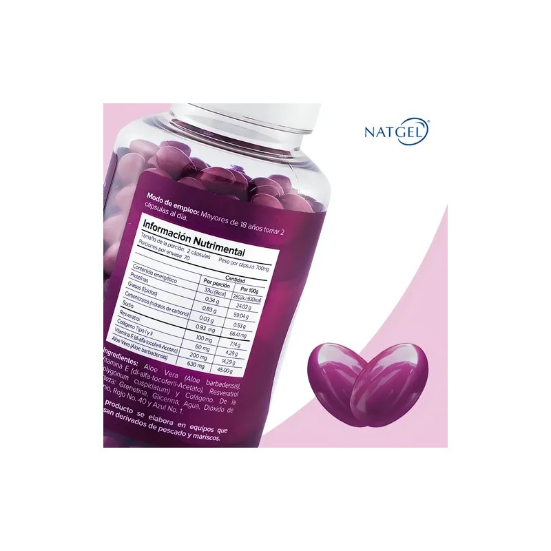 Resveratrol + Vitamina E + Colageno Tipo 1 y Tipo