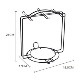 Biluer Coffee Cup Holder Stainless Steel Cup Stand for 6 Coffee Cups Saucers Spoon Sets Tea Service Display Stand (Silver)